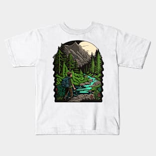 Cute Hiker Design - Buy and Plant a Tree Kids T-Shirt